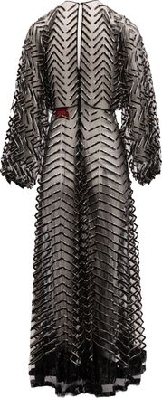 Valentino Garavani Black Embroidered Evening Womens Dress