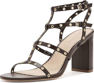 Cinq &agrave; Sept Maisie Strappy Grommet Block Heel Sandals Womens Sandals Chocolate : 10.5 M, Leather