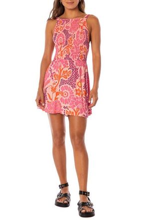 Maaji Scarlett Floral Cover-Up Minidress in Bright Pink at Nordstrom, Size Medium