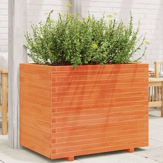 vidaXL Jardinera Madera Maciza De Pino Marr&oacute;n Cera 90x60x72 Cm Vidaxl