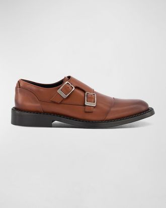 Karl Lagerfeld Men & apos;s Cap Toe Double Monk Strap Loafers