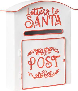 Beliani Buz&oacute;n Navide&ntilde;o De Metal Para Cartas A Pap&aacute; Noel Decoraci&oacute;n De Navidad Blanco Espoo