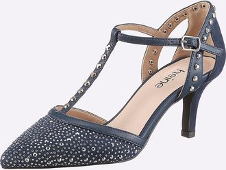 Heine Pumps HEINE, Damen, Gr. 36, marine, Synthetik, Textil, Schuhe Pumps