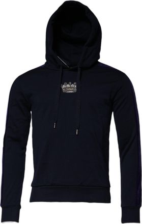 Dolce & Gabbana Mens Black Crown Cotton Hooded Sweatshirt Sweater Polyester Clothing