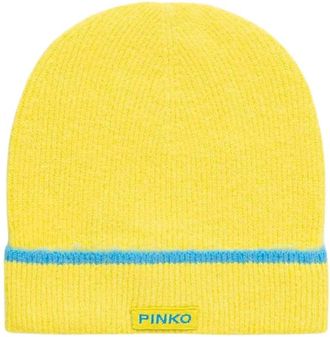 Pinko Serrade Muts - Dames - Hoeden - Geel - ONE Size - Wol - Accessoires