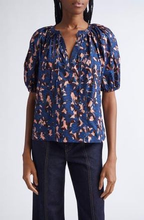Ulla Johnson Tie Neck Puff Sleeve top in Mirage at Nordstrom Rack, Size 4