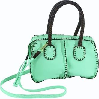 Carlos Falchi Mini Barrel Leather Bag in Lime at Nordstrom