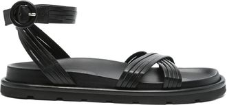 Gianvito Rossi Sandali in pelle con suola piatta - Nero