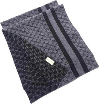 Gucci Pre-owned Stole - Heren - Vintage Accessoires - Grijs - ONE Size - Wol - Vintage