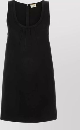 Saint Laurent satin mini dress scoop neck sleeveless