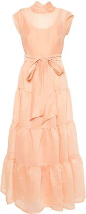 Baruni Tsai maxi dress - women - Polyester/Cotton/Rayon - L - Orange