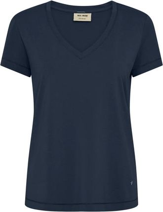 Mos Mosh Navy V-Ss Basic Tee Top - Dames - T-shirts - Blauw - M - Tops