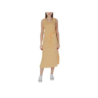 b.young Abito Midi a Righe con Coulisse in Vita - - Dresses - Donna - Giallo - XS