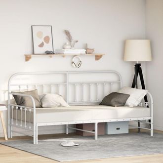 vidaXL Struttura per letto di giorno Bianco 90 x 190 cm Acciaio - Vidaxl