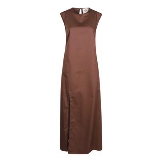 Crida Milano Crida Jurken Bruin - Dames - Maxi kleedjes - Bruin - S/M - Katoen - Kleedjes