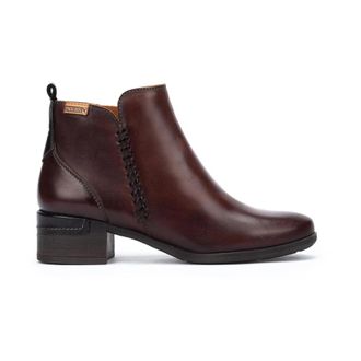 Pikolinos Leren laars met detailhak - Dames - Enkellaarsjes - Bruin - 42 EU - Schoenen
