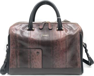 Bally Python Pattern 2WAY Boston Womens Bag (Pre-Owned)
