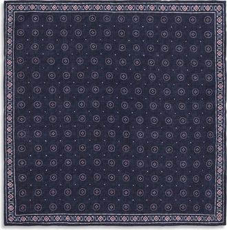 Brunello Cucinelli Mens Pocket Square Silk Navy-Cherry Handbags Navy/cherry Hand Bags