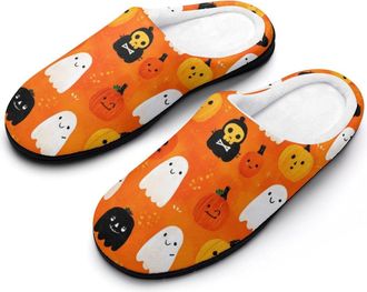 Generic Halloween Ghosts Mens Slippers Comfortable And Non-slip Cotton Slipper Shoe for House