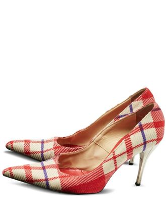 Versace Geruite pumps - Rood