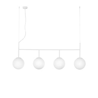 Luce-Ambiente-Design Linear Suspension Baly with Four Lights in White Metal