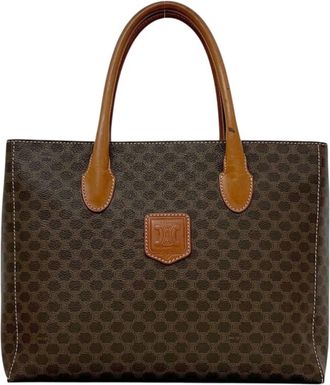 Celine Brown Pvc Leather Handbag Tote Bag (Pre-Owned)