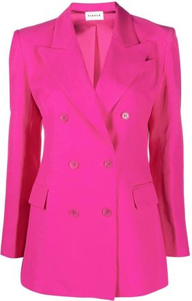 P.A.R.O.S.H. double-breasted blazer - women - Acetate/Viscose/Linen/Flax/Viscose - M - Pink