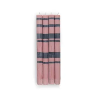 British Colour Standard Striped Dinner Candles - Set of 4 in Old Rose/indigo Blue at Nordstrom