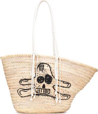 Celine Pre-owned Celine Andre Butzer Large Raffia Classic Wanderer Embroidered Shopping Tote Ladies U-DO-0270