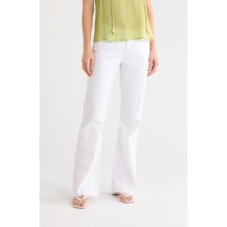 AG - Adriano Goldschmied Angel Raw Hem Low Rise Bootcut Jeans in Pearl White at Nordstrom Rack, Size 22