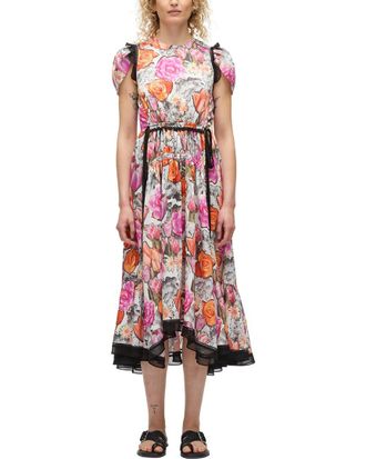3.1 Phillip Lim Floral Collage Soft Tulip Sleeve Dress