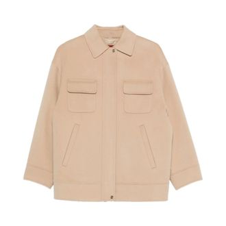 Max Mara Light Jackets, female, Beige, Size: S Giacca Disco