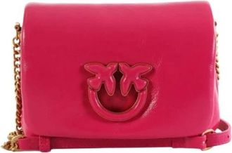 Pinko Baby Love Bag Click Puff - Dames - Schoudertassen - Roze - ONE Size - Leer - Tassen