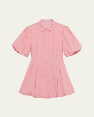 SIMKHAI Cleo Balloon Pintuck Mini Dress