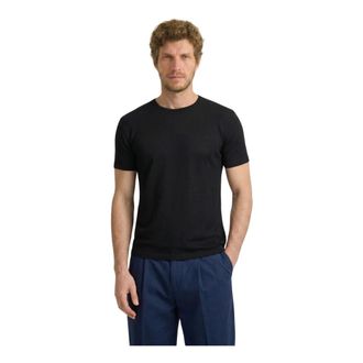 Kiefermann T-Shirts, male, Black, Size: L Milelono Leinen T-Shirt