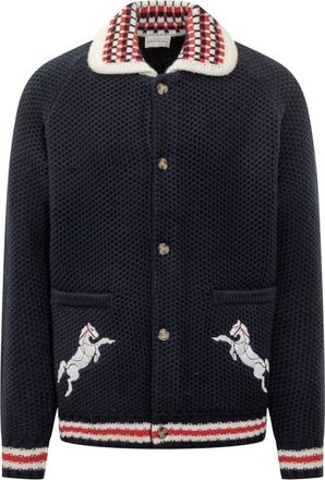 Drôle de Monsieur Giacca-camicia con ricamo - Blu