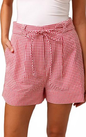 Shore Leave Womens Lucia High Waisted Gingham Short In Summer Picnic