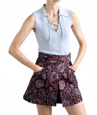 Vanessa Bruno Fikir A-Line Skirt In Bordeaux/metallique