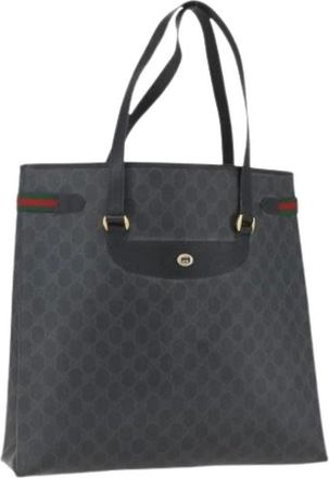 Gucci Pre-owned Tote Bags, female, Black, Size: ONE SIZE Pre-owned PVC Canvas Tote Bag