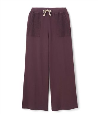 perfectwhitetee Womens Rosanna French Terry Reverse Pant In Plum