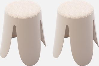 Sweeek Taburete Apilable Con Asiento Texturado, Set De 2