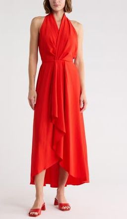 Calvin Klein Ruffle Midi Dress in Tango at Nordstrom Rack, Size 14