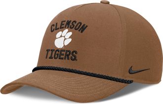 Nike Clemson Military Appreciation Rise Nike Mens Dri-FIT College A-Frame Adjustable Hat in Brown | NC962EACLN-7AL