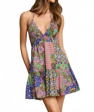 Dress Forum Ariyah Patchwork Mini Dress In Hawaiian Garden