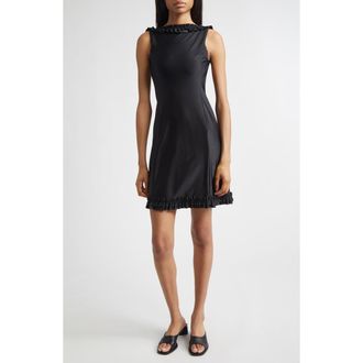 Sandy Liang Prim Open Back Minidress in Black at Nordstrom, Size X-Large
