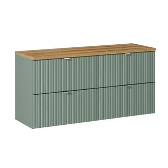 Petits Meubles Mueble bajo lavabo 120cm 4 cajones paneles de melamina y mdf verde