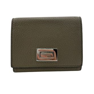 Fendi Grayish Leather Card Wallet (Pre-Owned)