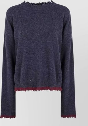 Uma Wang cashmere distressed long-sleeve sweatshirt