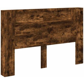 vidaXL Headboard Cabinet with LED Smoked Oak 160 x 16.5 x 103.5 cm vidaXL
