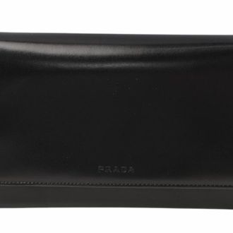 Prada Black Nero Leather Long Wallet (Bi-Fold) (Pre-Owned)